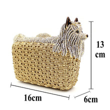 Load image into Gallery viewer, Women's Doggy Rhinestone Wispy Crystal Evening Bag