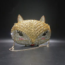 Load image into Gallery viewer, Fox Rhinestone Hollow Metal Crystal Dinner Bag