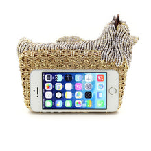 Load image into Gallery viewer, Women's Doggy Rhinestone Wispy Crystal Evening Bag