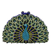 Load image into Gallery viewer, Peacock Dinner Bag Rhinestone Clutch Lady