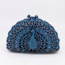Load image into Gallery viewer, Peacock Dinner Bag Rhinestone Clutch Lady