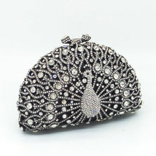 Load image into Gallery viewer, Peacock Dinner Bag Rhinestone Clutch Lady