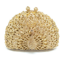 Load image into Gallery viewer, Peacock Dinner Bag Rhinestone Clutch Lady
