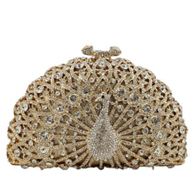 Load image into Gallery viewer, Peacock Dinner Bag Rhinestone Clutch Lady