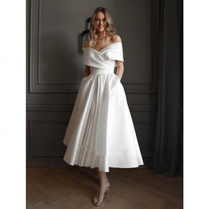 Boho Inspired Off Shoulder  Wedding Dress