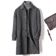 Load image into Gallery viewer, Cashmere Wool Coat Winter Plaid Long Casual Coat