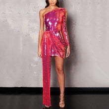 Load image into Gallery viewer, Sequin High Waist Wrap Dress