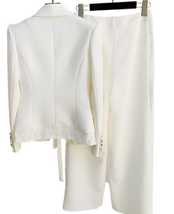 Lace Edging Bridal Two-Piece White Jacket