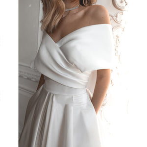 Boho Inspired Off Shoulder  Wedding Dress