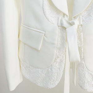 Lace Edging Bridal Two-Piece White Jacket