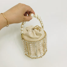 Load image into Gallery viewer, Pearl Rhinestone Bucket Bag Handbag Dress Bag Chain