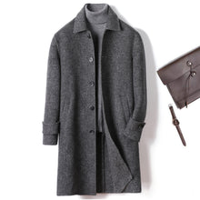 Load image into Gallery viewer, Cashmere Wool Coat Winter Plaid Long Casual Coat