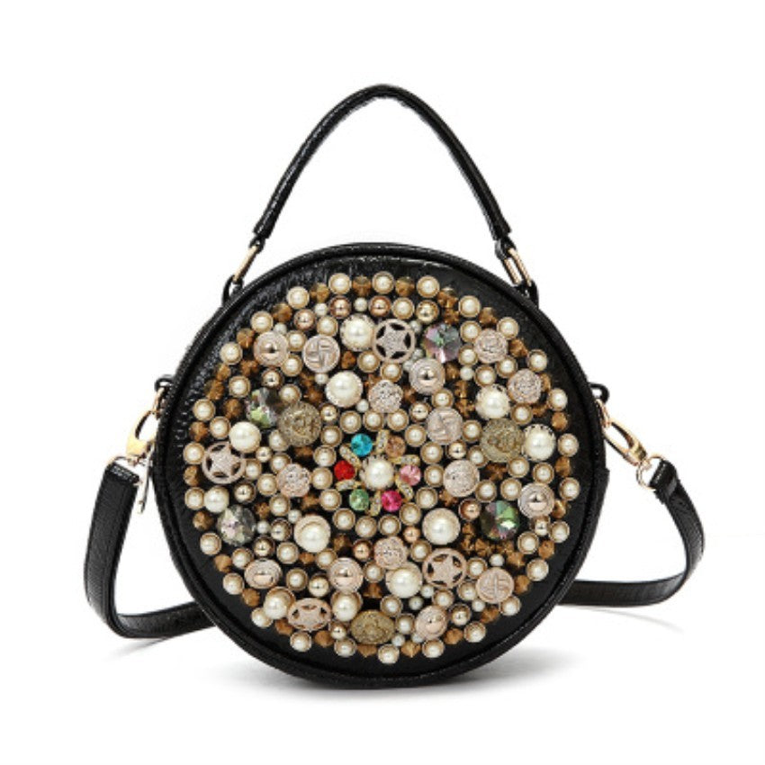 Vintage Style Pearl Design Evening Bag, Wedding Party Clutch Crossbody Bag Purse, Rhinestone Shoulder Bags