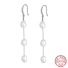 Load image into Gallery viewer, 925 Sterling Silver Natural,  Tear Pearl Earrings Baroque Handmade Earrings
