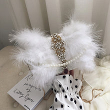 Load image into Gallery viewer, Ostrich Feather Pearl Evening Bag