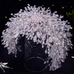 Exaggerated Headdress Bridal Headband Crystal Rhinestone Multi-level Handmade