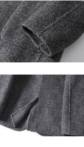 Cashmere Wool Coat Winter Plaid Long Casual Coat