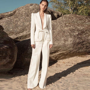 Lace Edging Bridal Two-Piece White Jacket