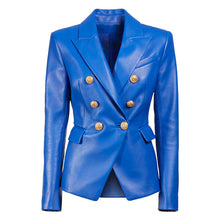 Load image into Gallery viewer, Women&#39;s Leather Suit Leather Jacket Coat