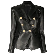 Load image into Gallery viewer, Women&#39;s Leather Suit Leather Jacket Coat