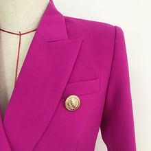 Load image into Gallery viewer, Barbie Pink, Double-Breasted Women&#39;s Jacket with Lion Head Buttons