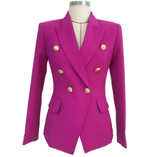 Load image into Gallery viewer, Barbie Pink, Double-Breasted Women&#39;s Jacket with Lion Head Buttons