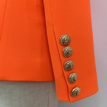 Load image into Gallery viewer, Heritage, Orange Double-Breasted Women&#39;s Jacket with Lion Head Buttons