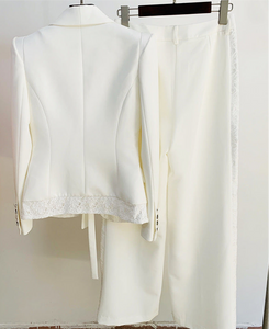 Lace Edging Bridal Two-Piece White Jacket