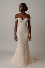 Load image into Gallery viewer, The Celestial Pearl Column Gown