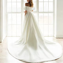 Load image into Gallery viewer, Silky Satin Off-The-Shoulder Wedding Dress