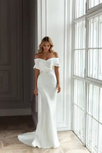 Load image into Gallery viewer, Silky Satin Off-The-Shoulder Wedding Dress