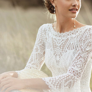 Women's Long-sleeved Boho Inspired Wedding Dress