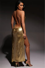 Load image into Gallery viewer, Women&#39;s Fashionable Metal Backless Halter Dress